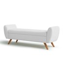 Ver imagem 3 de Recamier Bau Italia 1,20m Suede Branco - Inova Decor Inova Decorações