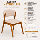 Ver imagem 4 de Kit 2 Cadeira de Jantar Premium Madeira Maciça Kathelen:Bege Linho/Mel