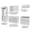 Ver imagem 5 de Armário de Cozinha Completa 100% MDF 270cm Frentes Branco Brilho Acordes Madesa 06