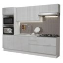 Ver imagem 3 de Armário de Cozinha Completa 100% MDF 270cm Frentes Branco Brilho Acordes Madesa 06