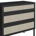 Ver imagem 7 de Cômoda para Quarto 3 Gavetas Pés Madeira Arlo A10 Nero/preto - Mpozenato