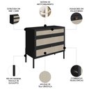 Ver imagem 3 de Cômoda para Quarto 3 Gavetas Pés Madeira Arlo A10 Nero/preto - Mpozenato