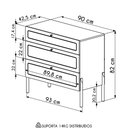 Ver imagem 4 de Cômoda para Quarto 3 Gavetas Pés Madeira Arlo A10 Nero/preto - Mpozenato