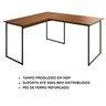Mesa em L Escrivaninha Industrial de Canto Pé de Ferro em Mdp Max 90x150 - Jm3 Móveis:freijó/preto - 4