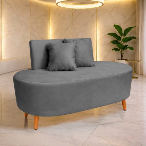 Sofa Organico 115 Cm Tecido Veludo para Sala Televisão Recepção Visammer