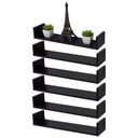 Ver imagem 1 de Kit 6 Prateleiras U 50 X 15cm Preta Suporte Invisível