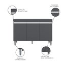 Ver imagem 4 de Balcão Gabinete Para Pia 120cm 3 Portas Sem Tampo Manu Cinza - AJL Móveis