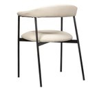 Ver imagem 2 de Cadeira de Metal para Sala de Jantar Maya Estofada – Elegante, Confortável e Resistente Preto/Sintético Premium Bege