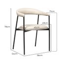Ver imagem 3 de Cadeira de Metal para Sala de Jantar Maya Estofada – Elegante, Confortável e Resistente Preto/Sintético Premium Bege