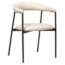 Ver imagem 1 de Cadeira de Metal para Sala de Jantar Maya Estofada – Elegante, Confortável e Resistente Preto/Sintético Premium Bege