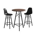Ver imagem 6 de Conjunto Mesa Bistrô Redonda Estrutura em Ferro Preto com Tampo Amendoa com 2 Banquetas Eames Preta