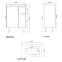Ver imagem 5 de Conjunto Gabinete de Banheiro com Cuba e Espelheira Armário:Branco/Preto