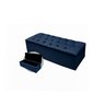 Calçadeira Baú Mirage King Size 195cm Suede - Ecotec Decor:Azul Marinho - 1
