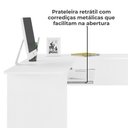 Ver imagem 3 de Mesa Escrivaninha de Canto 1 Gaveta 150x165 Cm Branco Arly