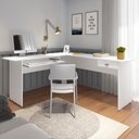 Ver imagem 2 de Mesa Escrivaninha de Canto 1 Gaveta 150x165 Cm Branco Arly