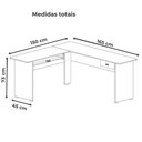 Ver imagem 4 de Mesa Escrivaninha de Canto 1 Gaveta 150x165 Cm Branco Arly