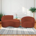 Ver imagem 1 de Kit Divã Recamier Orgânico Marrocos 150cm Lado Direito e 1 Poltronas Amore Bouclé Terracota