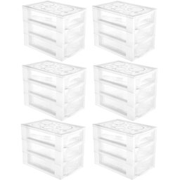6 Gaveteiros Organizadores de Plástico 3 Gavetas Médio Ordene Salão de Beleza - 1