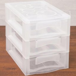 6 Gaveteiros Organizadores de Plástico 3 Gavetas Médio Ordene Salão de Beleza - 2