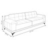 Sofá Living 4 Lugares 252cm Agostino Pés Design em Ferro Couro Bege G52 - Gran Belo - 4