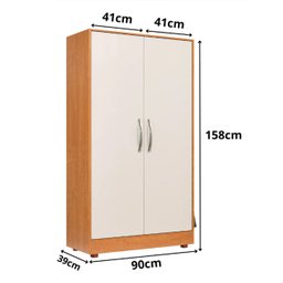 Armário Multiuso de Lavanderia com Espaço para Produtos de Limpeza e Porta Vassouras:off White - 6 Armário Multiuso de Lavanderia com Espaço para Produtos de Limpeza e Porta Vassouras:off White - 6