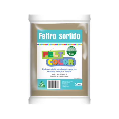 Feltro Feltcolor Liso Caramelo Havaí - 70cm X 50cm