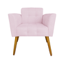 Jogo 2 Poltronas Estofada Decorativa Para Hall de Entrada Melissa Corano Rosa Bebe - DL Decor - 2