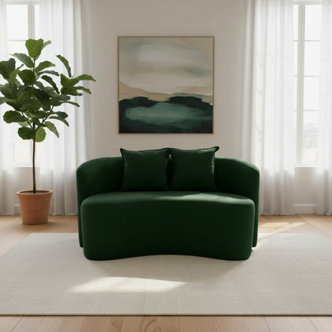 Sofá Decorativo Montreal 150cm Orgânico Veludo Verde