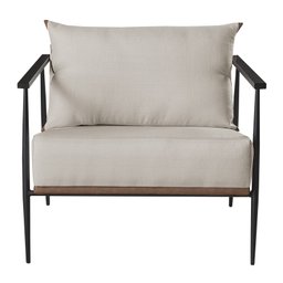 Poltrona em Linho Branco Ferco Agarb Decor - 3