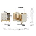 Ver imagem 3 de Quarto de Bebê Berço 4 em 1 e Cômoda 4 Gavetas 1 Porta 100% MDF Levy Yescasa Bege/Amêndoa/Off White