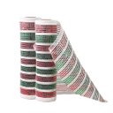 Ver imagem 1 de Kit 2 Telas Malha Tule Decorativa Natal Candy Tricolor Vermelho Verde e Branco 25cm X 5m Premium