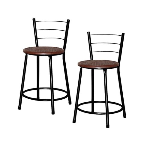 Jogo 2 Banqueta Baixa Ratan Preta Cristal Lamar Design Banqueta Ratan Cristal Marrom