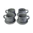 Ver imagem 1 de Kit 4 Xícaras de Chá com Pires em Pedra Sabão Servir 200ml