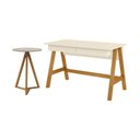 Ver imagem 1 de Jogo de Escrivaninha com Mesa Lateral Spezia Off White Nature