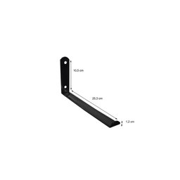 Kit 6 Peças Suporte Cantoneira Invertida - Mod. "u" P/ Prateleira de 25cm - Preta - 3