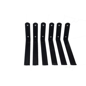 Kit 6 Peças Suporte Cantoneira Invertida - Mod. "u" P/ Prateleira de 25cm - Preta
