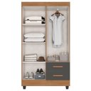 Ver imagem 3 de Guarda Roupa Solteiro Lite 4 Portas Nature Cinza – Móveis Leão
