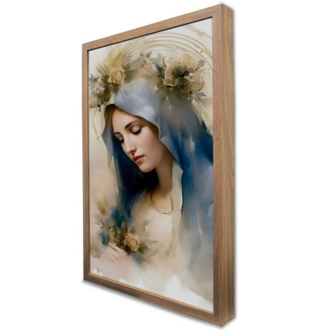 Quadro Decorativo Nossa Senhora Das Graças em Moldura Caixa Tacolado Moldura Caixa 3cm Madeira sem V