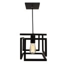 Ver imagem 1 de Kit 2 Pendente Infinity Poptem Cubo Aluminio Preto Luminária Lustre 20cm Sala