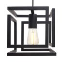 Ver imagem 2 de Kit 2 Pendente Infinity Poptem Cubo Aluminio Preto Luminária Lustre 20cm Sala