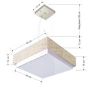 Ver imagem 2 de Lustre para Sala de Jantar Vivare Md-4404 Cúpula em Tecido 50x50cm Cor Rustico-bege Bivolt