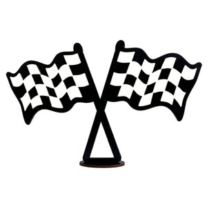 Centro de Mesa Bandeira Quadriculada Corrida Decoração Festa