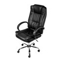 Ver imagem 2 de Cadeira Office Presidente Monaco Escritório Estofada Preta em Courino Pu com Base Rodizio Giratoria.