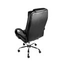 Ver imagem 3 de Cadeira Office Presidente Monaco Escritório Estofada Preta em Courino Pu com Base Rodizio Giratoria.