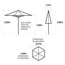 Ver imagem 6 de Ombrelone Central 240cm de Diâmetro em Alumínio para Areia ou Grama Persianet 