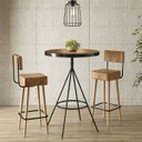 Ver imagem 1 de Mesa Bistrô Alta Detroit e 02 Banquetas Montreuil Assento Quadrado com Encosto - Edecasamóveis