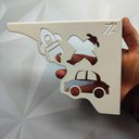 Ver imagem 3 de Par Mãos Francesas Ornamentada Decorativa 20cm Menino Carro e Avião Branco Aço