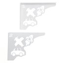 Ver imagem 1 de Par Mãos Francesas Ornamentada Decorativa 20cm Menino Carro e Avião Branco Aço