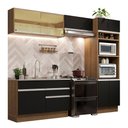 Ver imagem 3 de Armário de Cozinha Completa 270cm Rustic/Preto Glamy Madesa 12