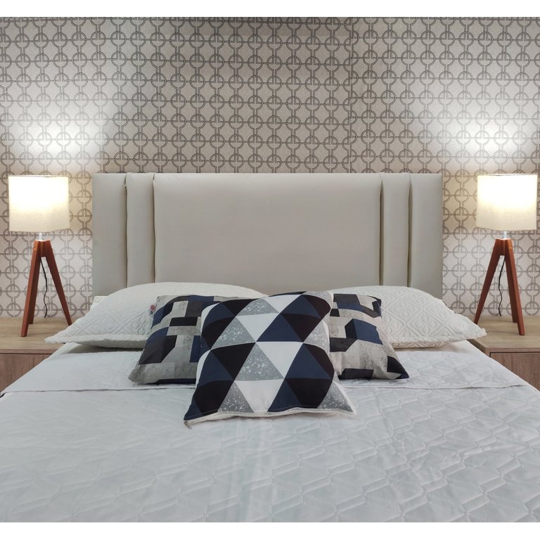 Cabeceira Cama Siena Double Corino Bege Casal 140 X 60